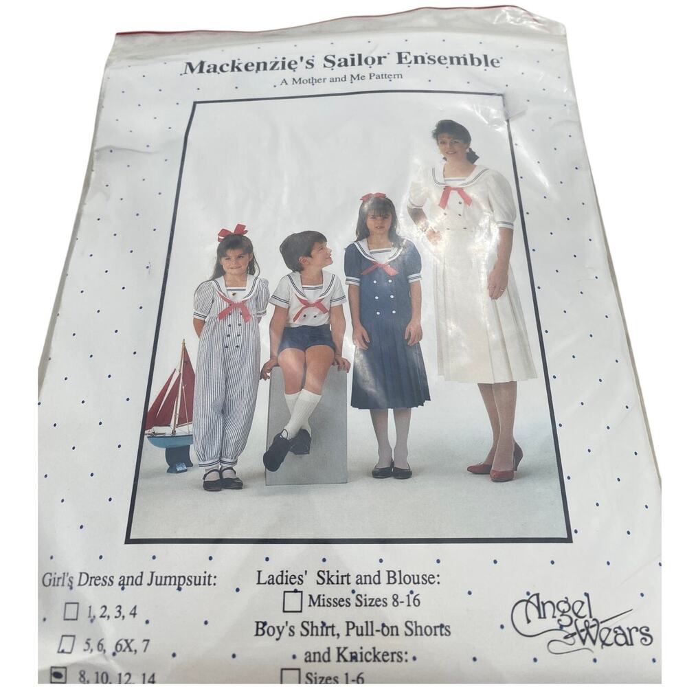 Angel Wears Mackenzie’s 1990 Sailor Ensemble Girls Dress/Jumpsuit Sz 8 10 12 14